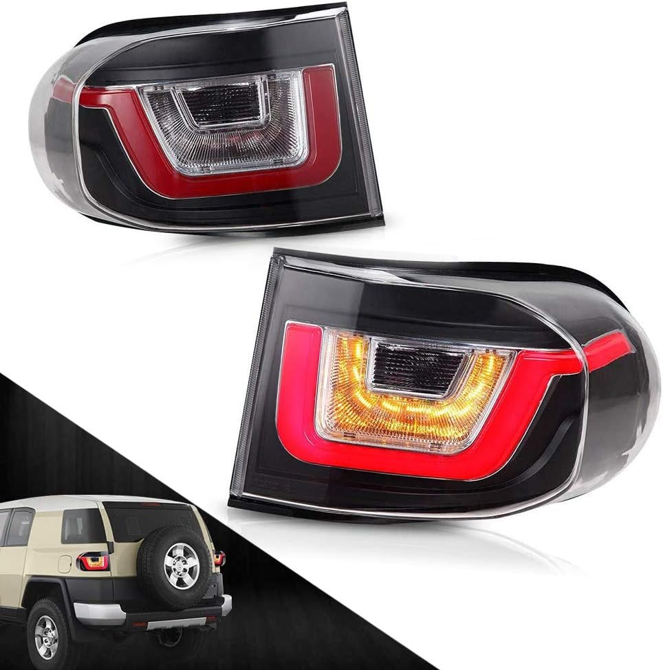 MICROPOWER LED Tail Lights for Toyota FJ Cruiser SUV 2007-2015 with Turn Signal and DRL, Driver and Passenger Sides