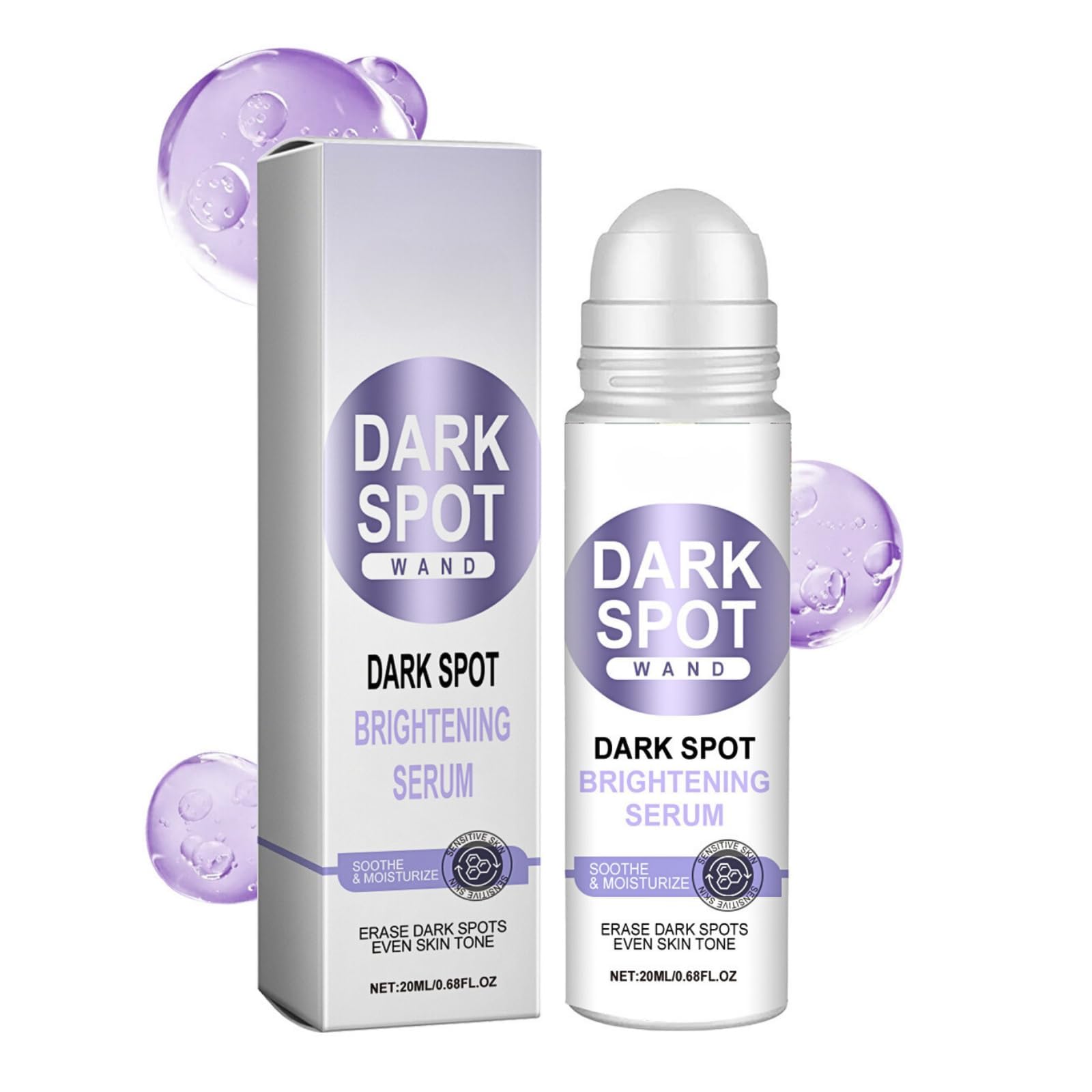 Anti-Dark Serum with Roller, Face Peel Skin Brightening Serum, Correcting Serum for Even Skin Tone, Smooth Skin, Targets Sun Spots Age Spots Post-Acne Marks