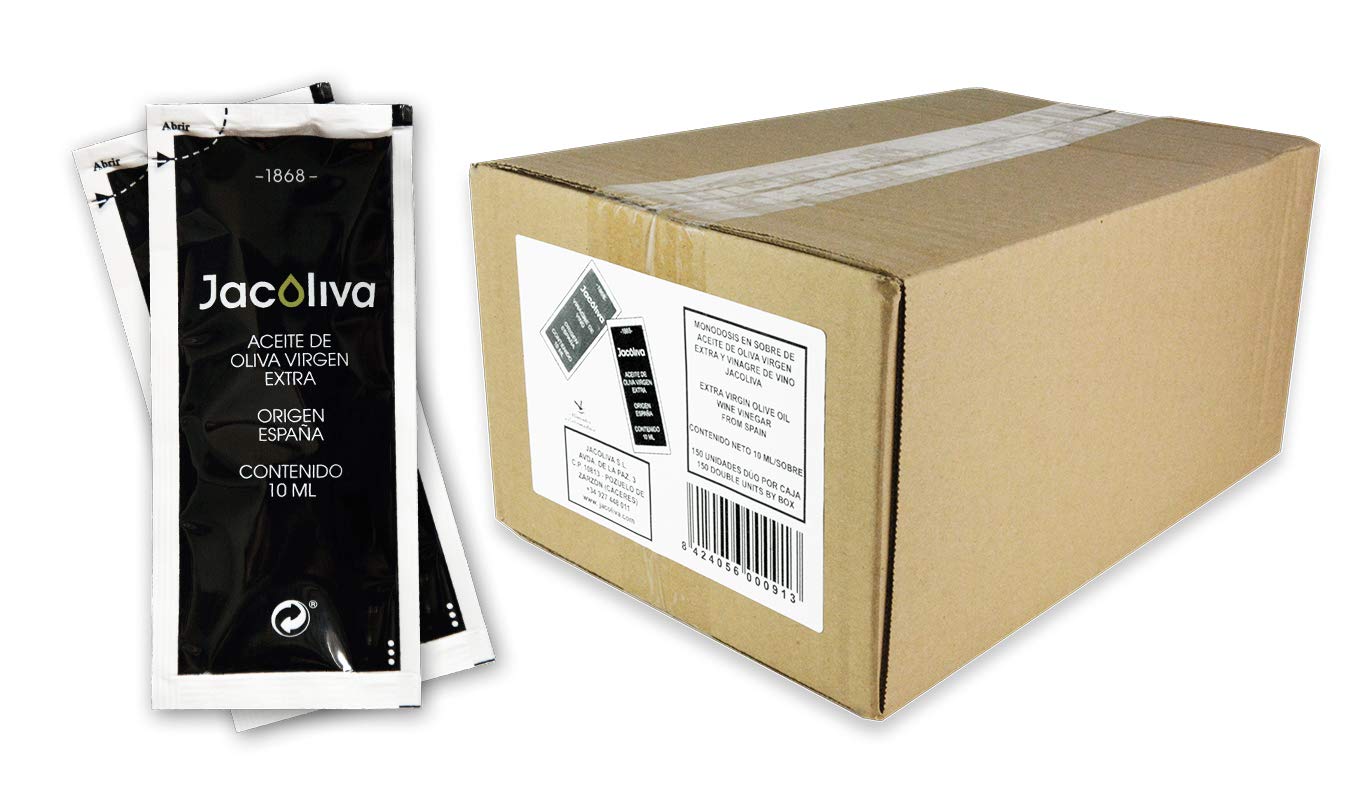 Jacoliva - Monodosis Aceite de Oliva Virgen Extra - 300 Unidades de 10 ml - Blend de Aceitunas - Predomina Manzanilla Cacereña - Elaborado en Extremadura