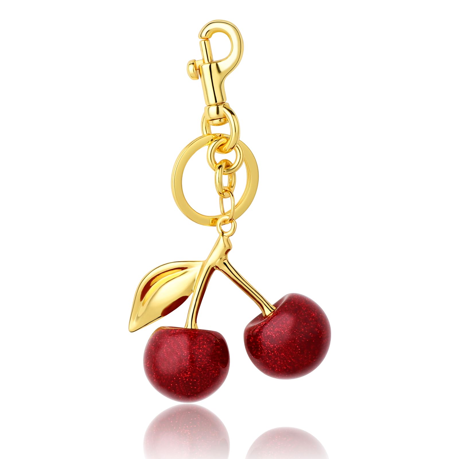 HIRESC Cherry Bag Charms Keychains Gifts for Women Girls