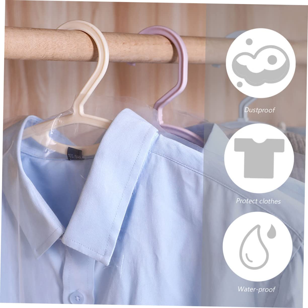 40 Stück Transparente Kleidersäcke aus Pe und Waschbar Staubschutzhüllen für Kleiderschränke für Anzüge und Abendkleider