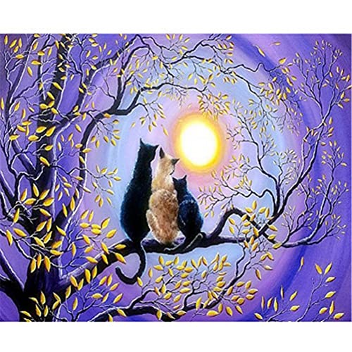 Broderie Diamant Chat grand format 70x120cm pour contrer le stress - 2