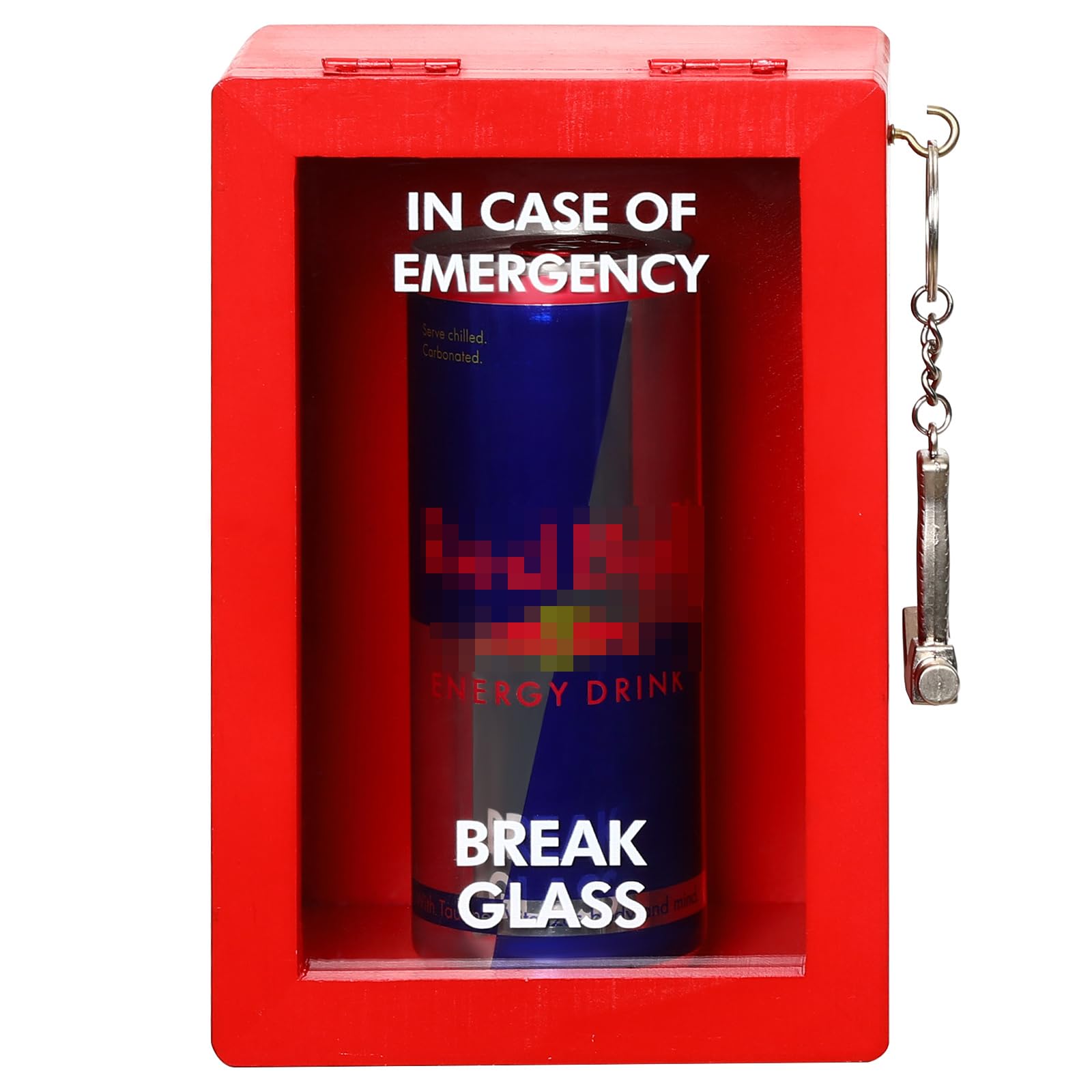 Funny Emergency Box w/Hammer (Large), Break in Case of Emergency Box, Personalized Unique Gifts for Men Women, Office Desk Decor, Random Things, White Elephant Gift for Friend Coworker Family