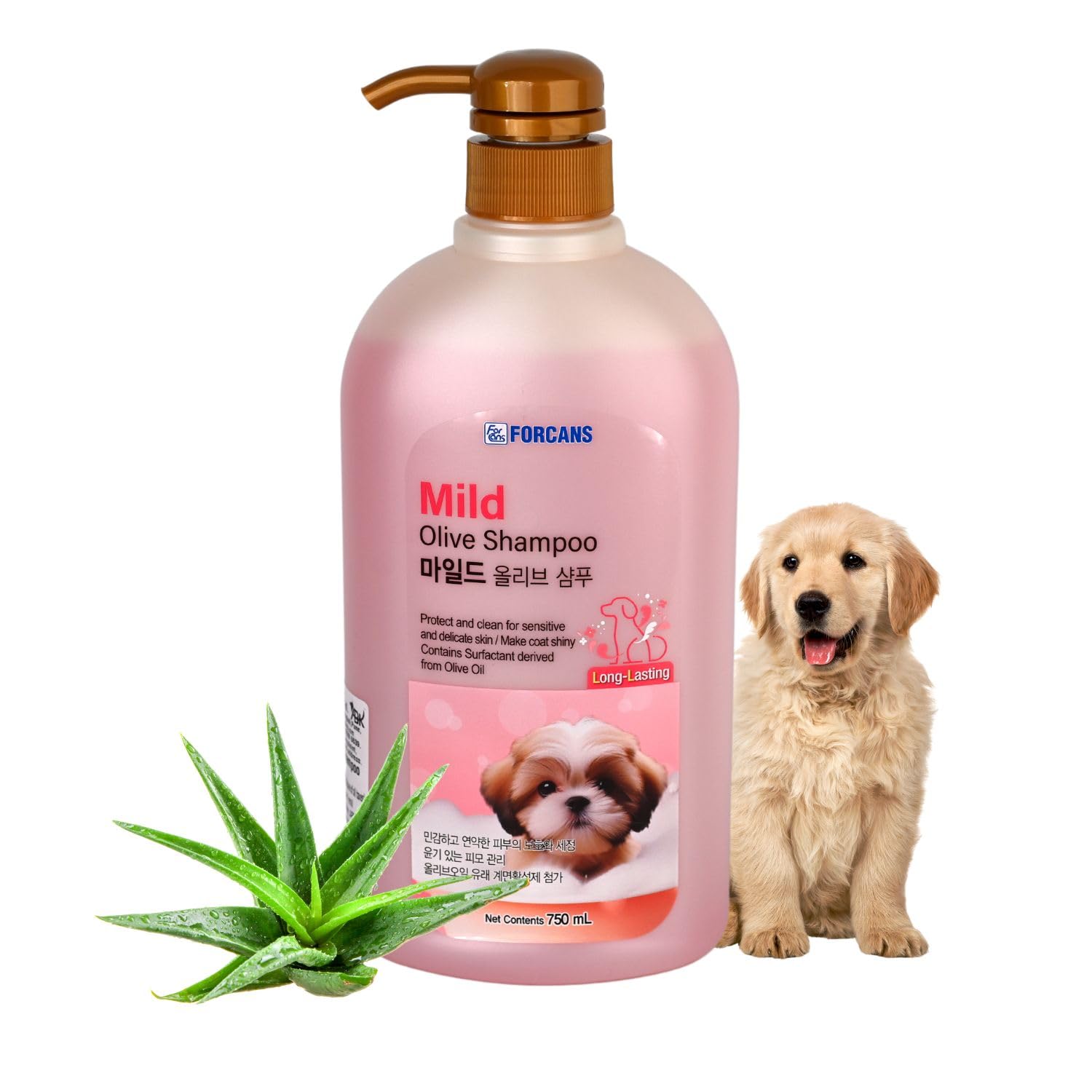 FORCANS Natural Mild Olive Shampoo for Puppy and Kitten 750 Milliliter, Effect, Gentle to Weak and Trouble Prone Skin-image-11