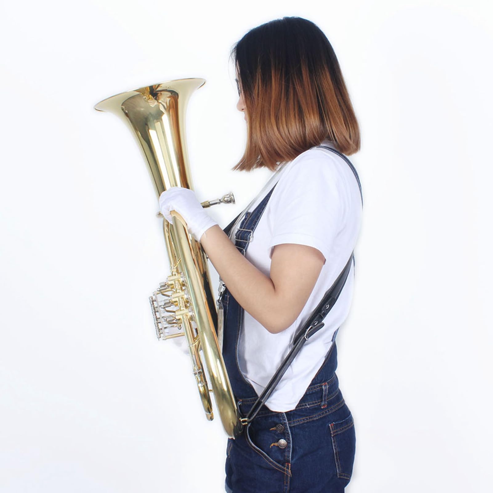 Pasek do noszenia na róg tenorowy, regulowany pasek Euphonium, tuba, pasek na ramię z poszerzoną wyściółką na ramiona i regulowaną klamrą, dla dorosłych i dzieci, akcesoria