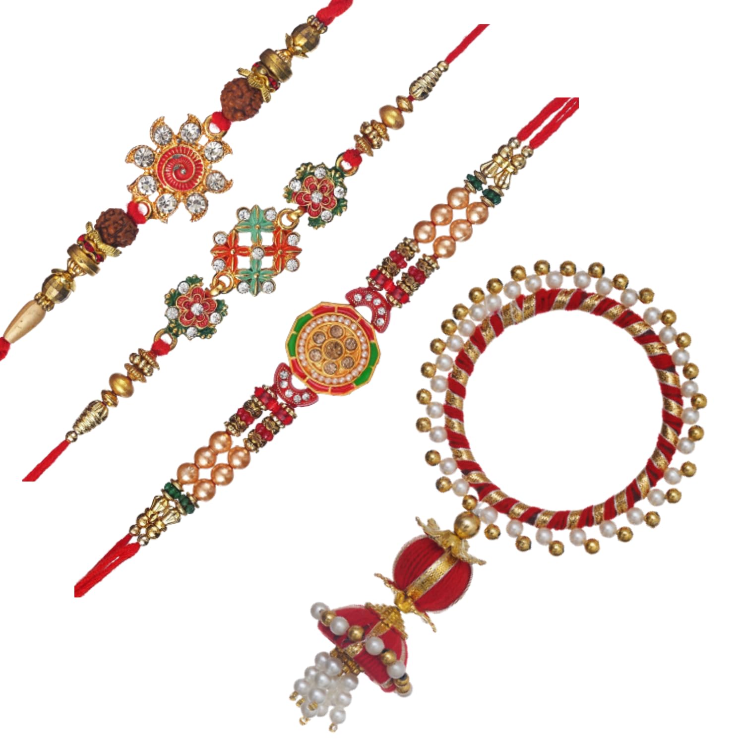 WebelkartWebelkart |Combo Of 4 Rakhi For Brother Bhaiya Bhabhi And Kids with Beautiful Rakshabandhan Greetings Card//Krishna Rakhi/Rakhi Gifts For Brother Bhaiya Bhabhi Rakhi|