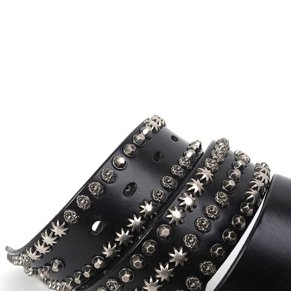 Punk-Ledergürtel Unisex Rivet Gürtel Hip Hop casual personalisierter Nietgürtel Handmade Mode Trend Style Einstellbare Größe für Jeanshosen