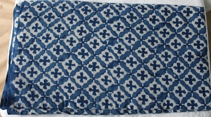 traditional Jaipur Printed Soft Fabric Hand Printed Indian Fabric, Soft Cotton Fabric by The Yard Fabric, Jaipuri Cotton Kurti Print Fabric for Summer Dress (10 Yards)