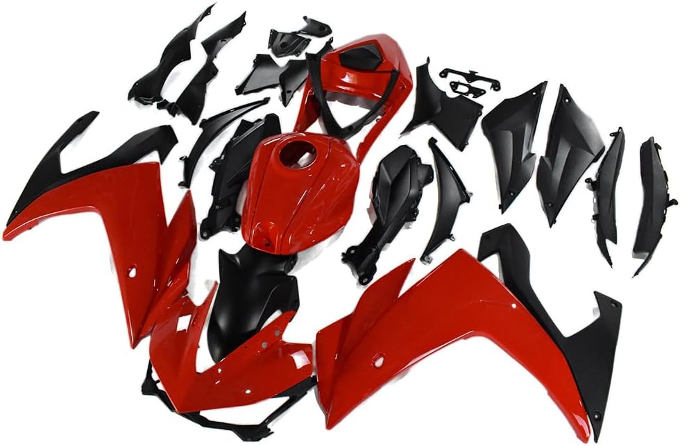 Injection ABS Fairing Kit Fit for 2015-2018 Yamaha YZF R3 R25 Fairings YZF-R3 15 16 17 18 YZF-R25 Bodywork Plastic Body Frame Cowling Set (Red & Black)
