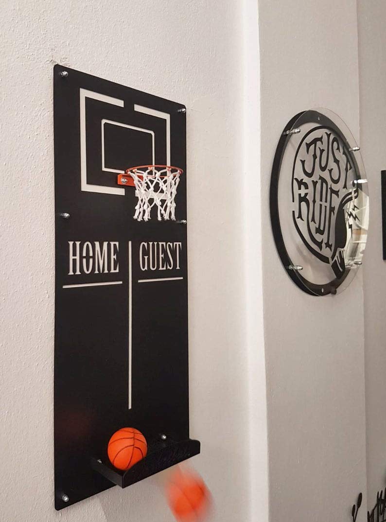 Aro de baloncesto para decoración de metal, aro de baloncesto, aro de baloncesto montado en la pared con sala de deportes, aro de baloncesto, oficina, sala de juegos