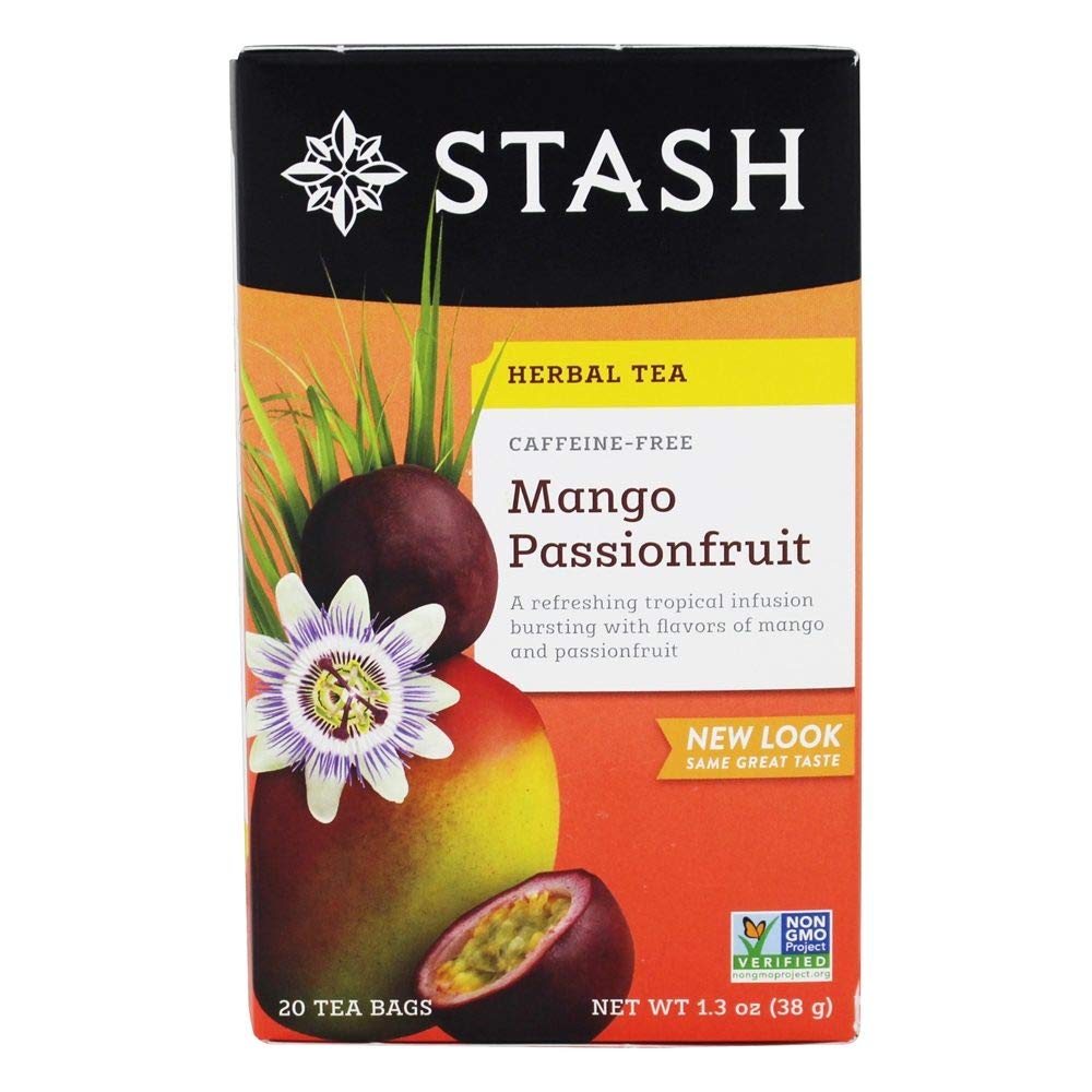 Stash Tea - Passionfruit mango alla caffeina senza tè - 20 Bustine di tè