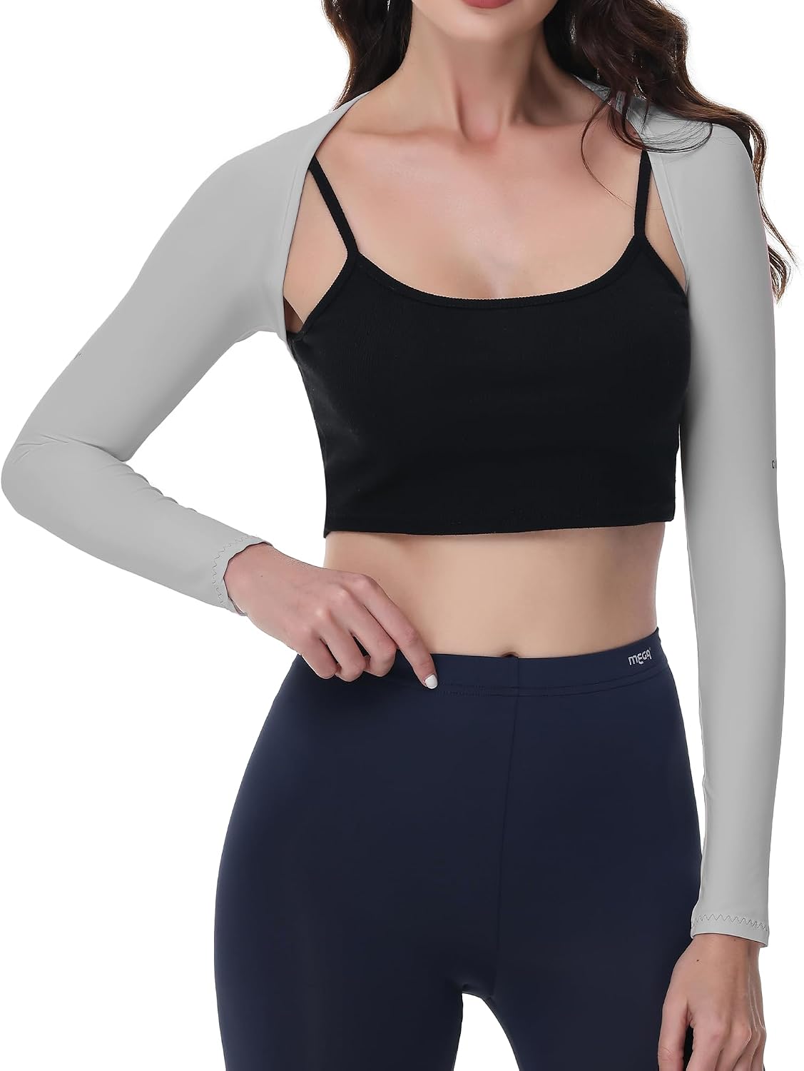 Sun UV Protection Arm Sleeves, UPF 50 Golf Sports Cooling Crop Top Shrug Shawl with Sleeves to Cover Arms for Women Men Youth