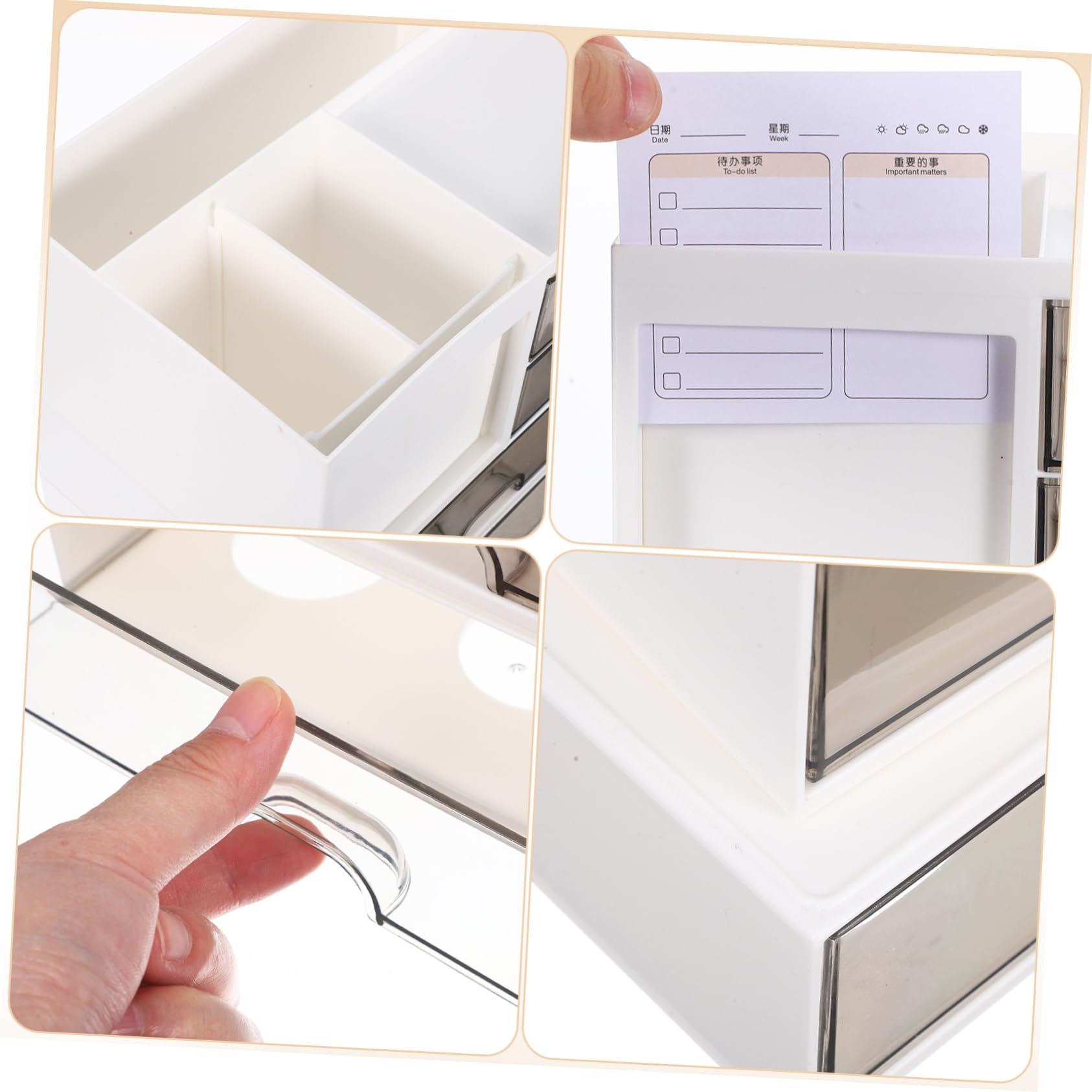 Alipis Caja de Plástico para Organizar Maquillaje y Útiles Escolares Organizador de Escritorio con Hogar Cajón de Almacenamiento para Papelería de Oficina