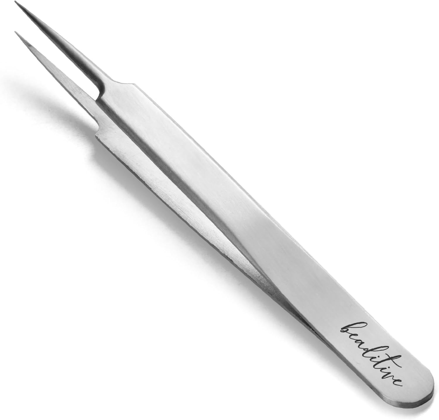 Beaditive High Precision Needle Nose Tweezers - 4.7" Craft Tweezers for Sewing, Beading, Quilling & DIY Crafts - Non-Serrated Jewelry Tweezers with Fine Tips - Stainless Steel