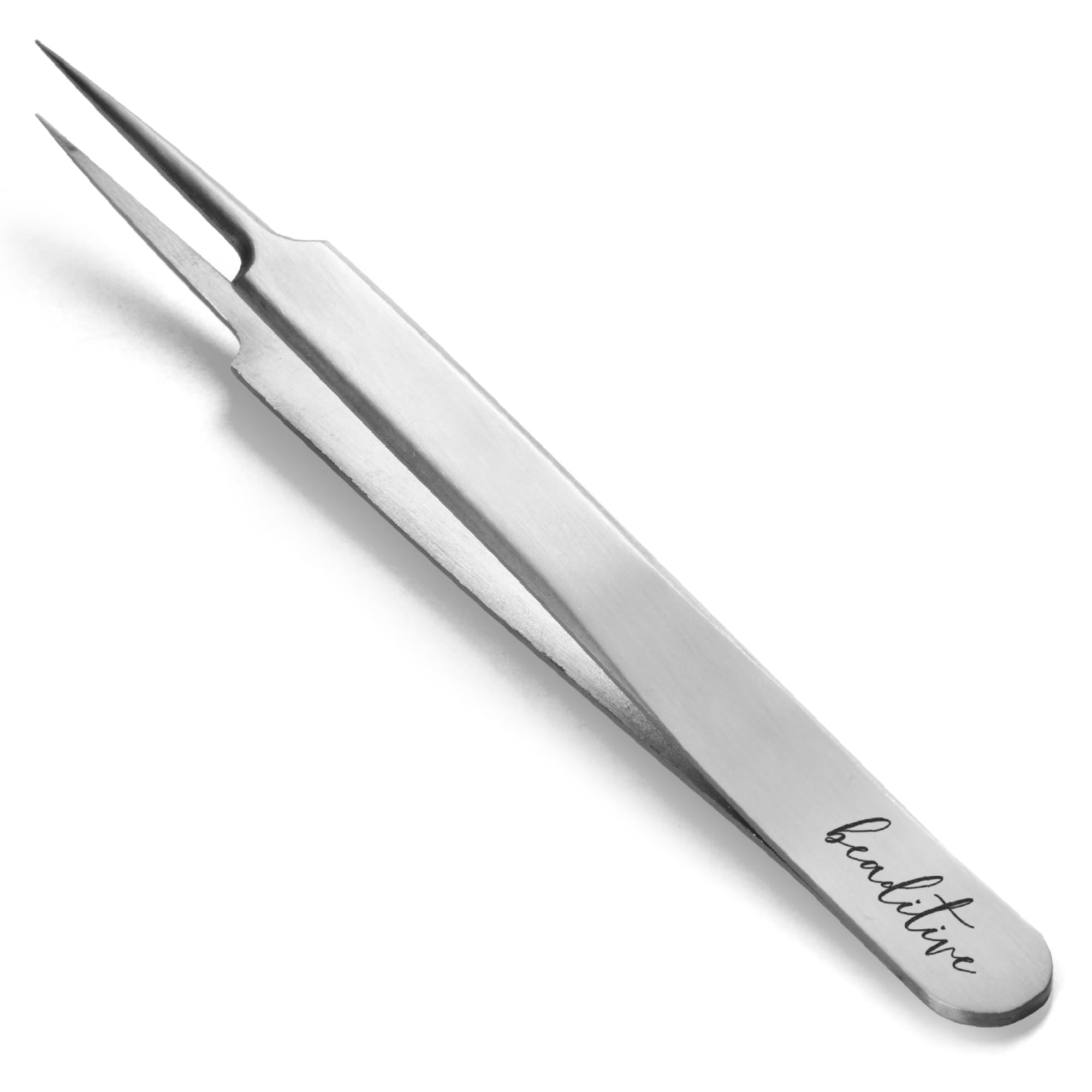 Beaditive Silver High Precision Non-Serrated Jewelry Tweezer - 4.7" Craft Tweezers For Sewing, Beading, Quilling & Diy Crafts - Stainless Steel