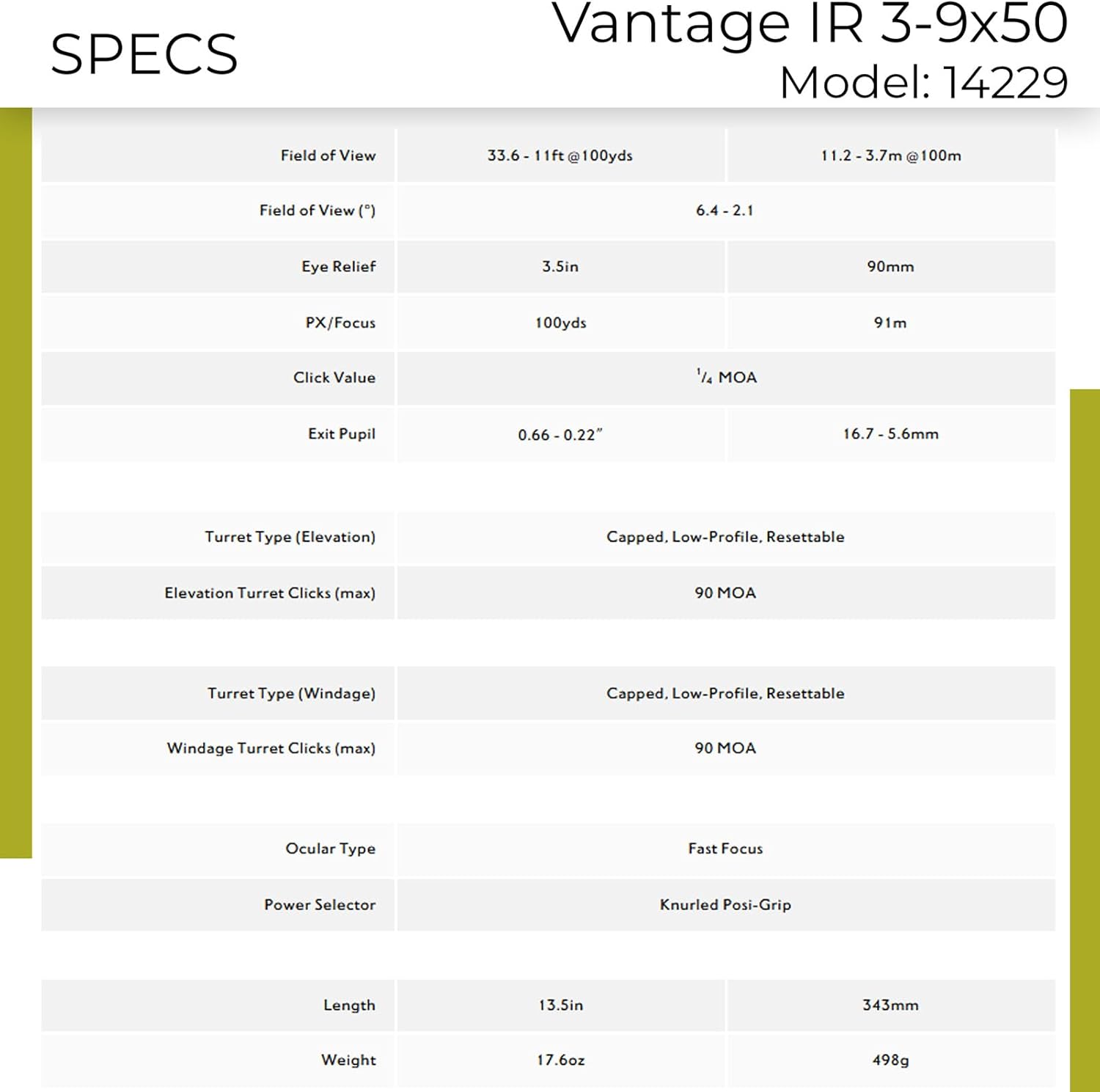 Hawke Vantage IR 3-9x50 Riflescope | Shockproof Waterproof Fogproof Hunting Scope w/Illuminated Reticle, Capped Low-Profile Turrets, 11 Layer Fully Multi-Coated Lenses & Fast Focus Eyebell
