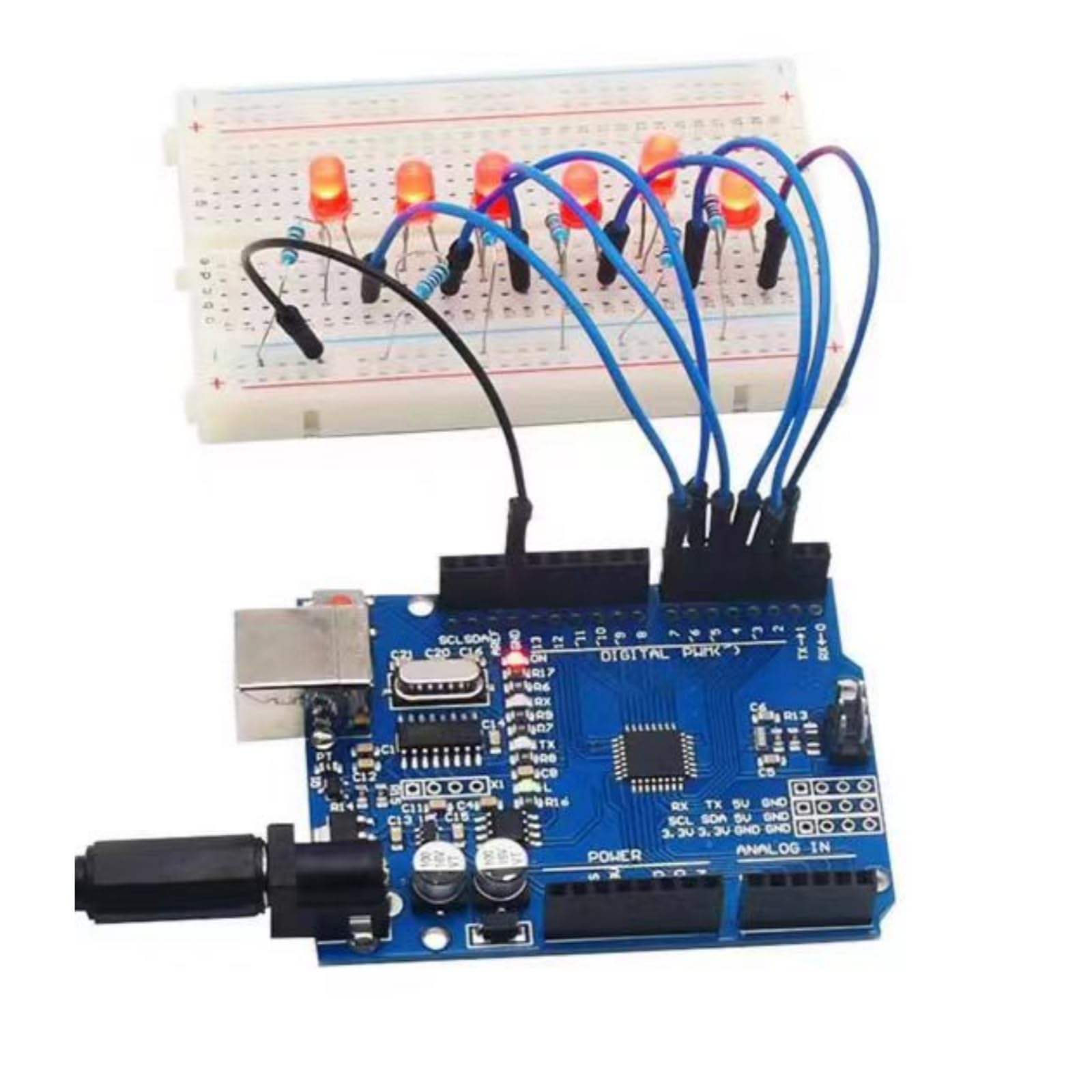 UNO R3 Board ATmega328P Module - Full Kit With USB Cable & Jumper Wires For Arduino Projects