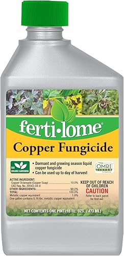 Fertilome (16132) Concentrado fungicida de cobre, controla el tizón de la aguja, punto negro, moho polvoriento y más, listado OMRI (16 onzas)