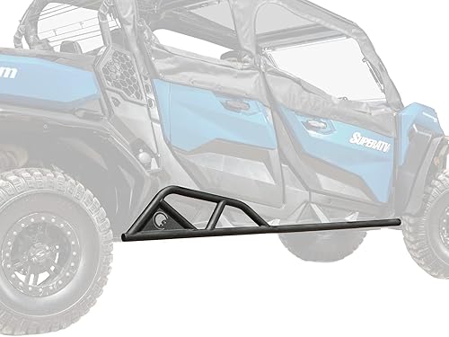 SuperATV Barras Nerf Tree Kickers para Can-Am Commander MAX 1000R DPS 1000R XT 2022+ Can-Am Commander MAX 1000R XTP Acabado de recubrimiento en