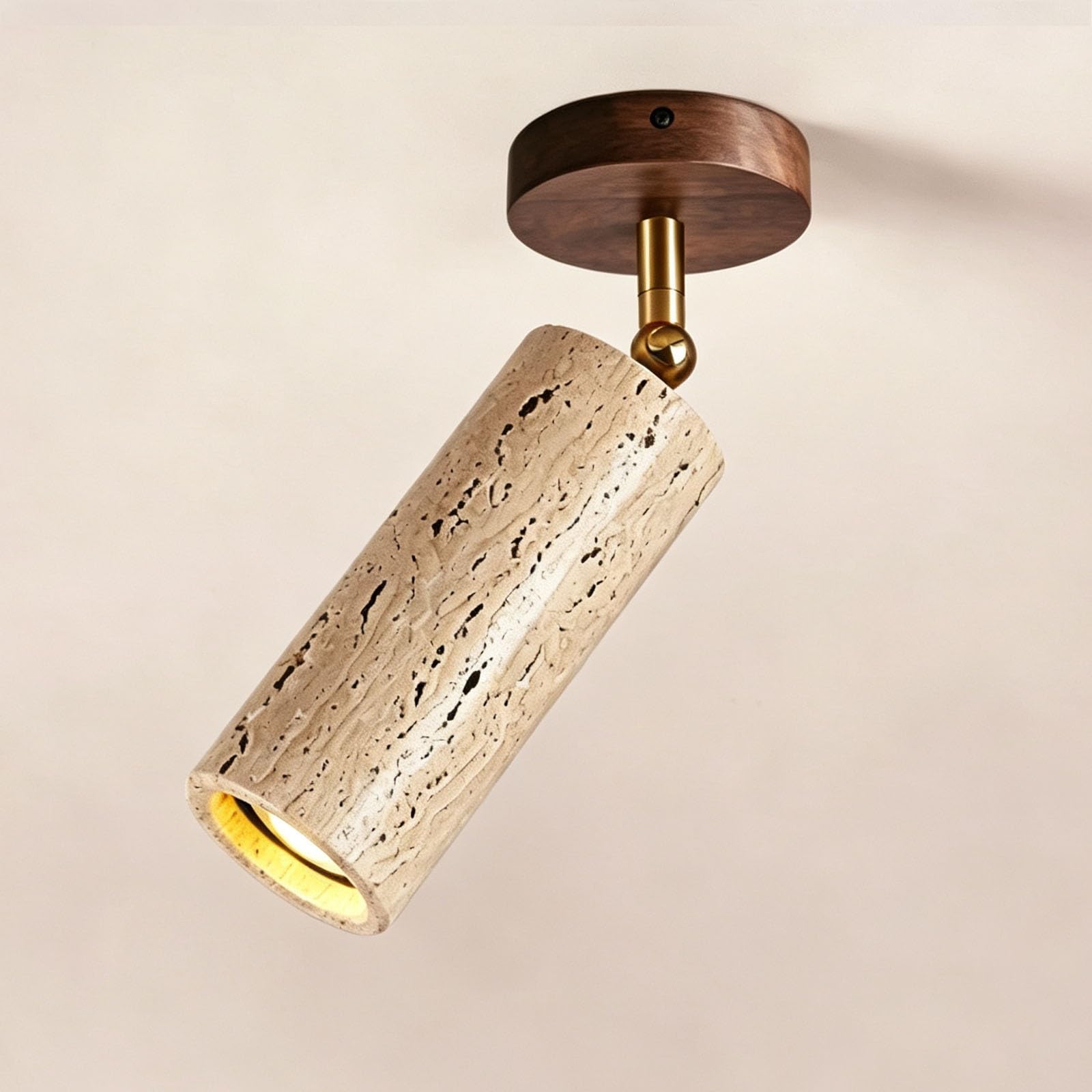 LUOYAOB Travertine Ceiling Spotlight 4 Light Track Lighting Fixture