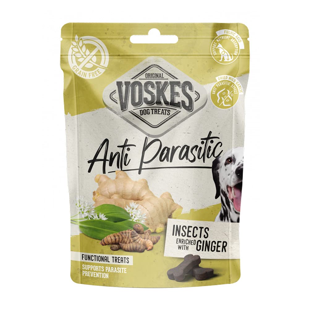 Voskes Anti Parasitic Functional Treats made with real insects and ginger 150g