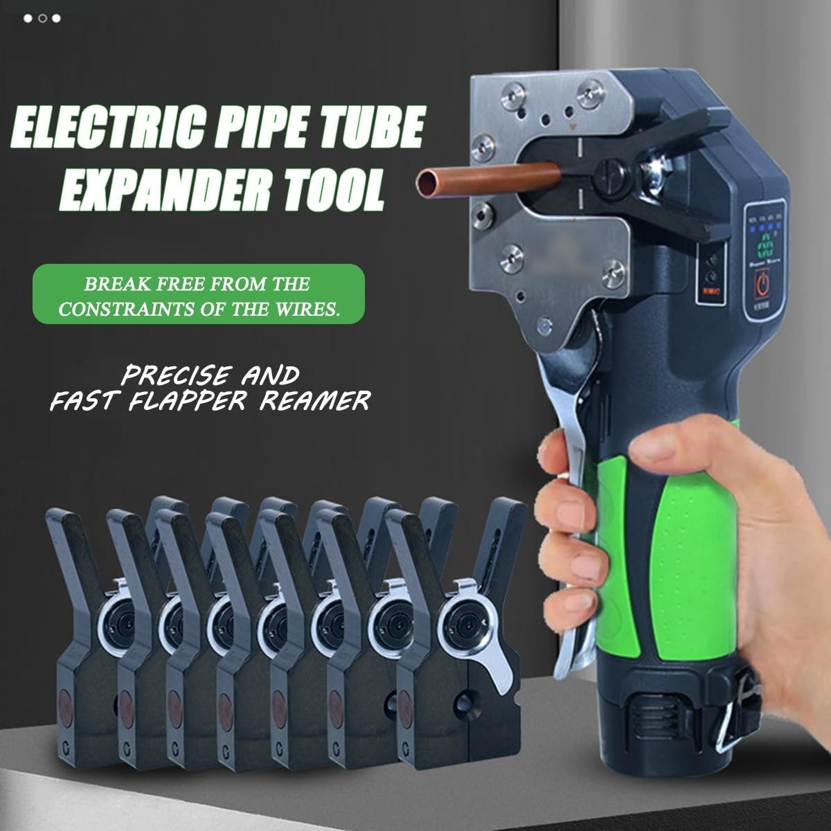 Juego de Herramientas de abocardado eléctrico Profesional con 8 Accesorios, Herramienta de abocardado de Tubos de Cobre, for Tubos de Freno y Aire Acondicionado
