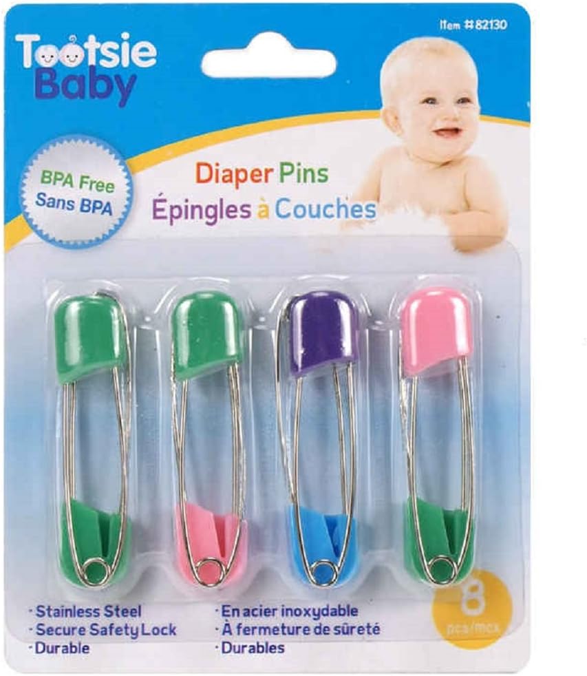 Tootsie Baby 8 pc Baby Diaper Pins