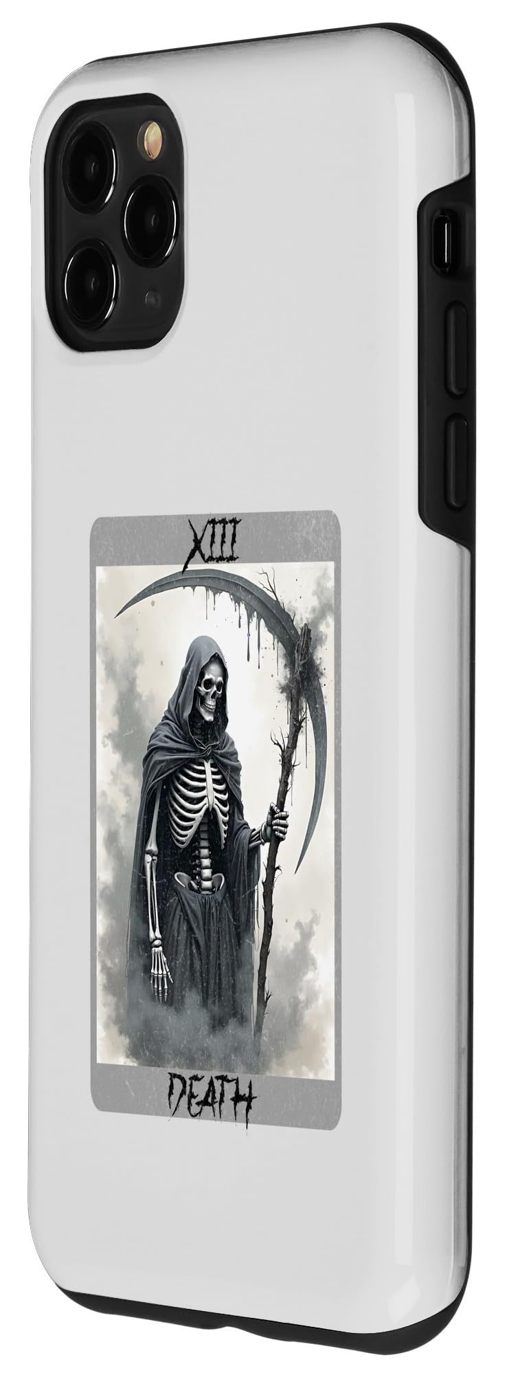 iPhone 11 Pro Max Vintage Tarot Card Death Reaper Occult Satan Unholy Horror Case - Image 2
