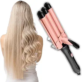Triondas Modelador de Cachos 25mm Profissional Bivolt Prancha Turmalina Cerâmica Ondas Perfeitas Anti Estático