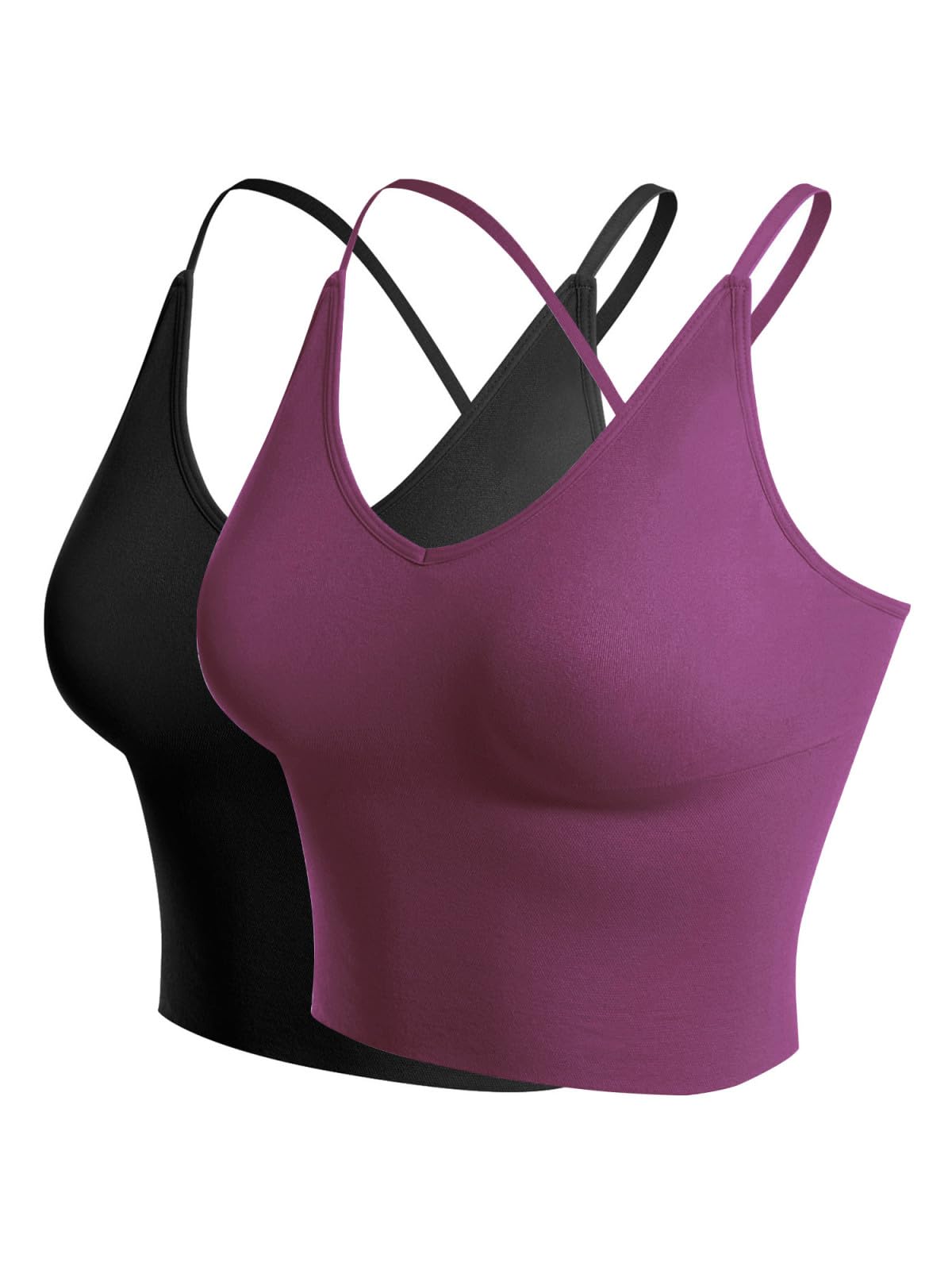 Design by Olivia Women's Padded Sports Bra Longline Workout Crop Top