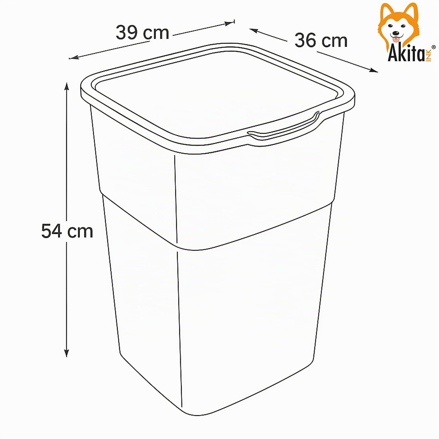 AKITAInk AKIECO3 Pattumiera Raccolta Differenziata 3x50L con Coperchi Colorati – Bidoni Spazzatura in Plastica Resistente per Interni ed Esterni – Casa, Ufficio, Giardino – Made in Italy