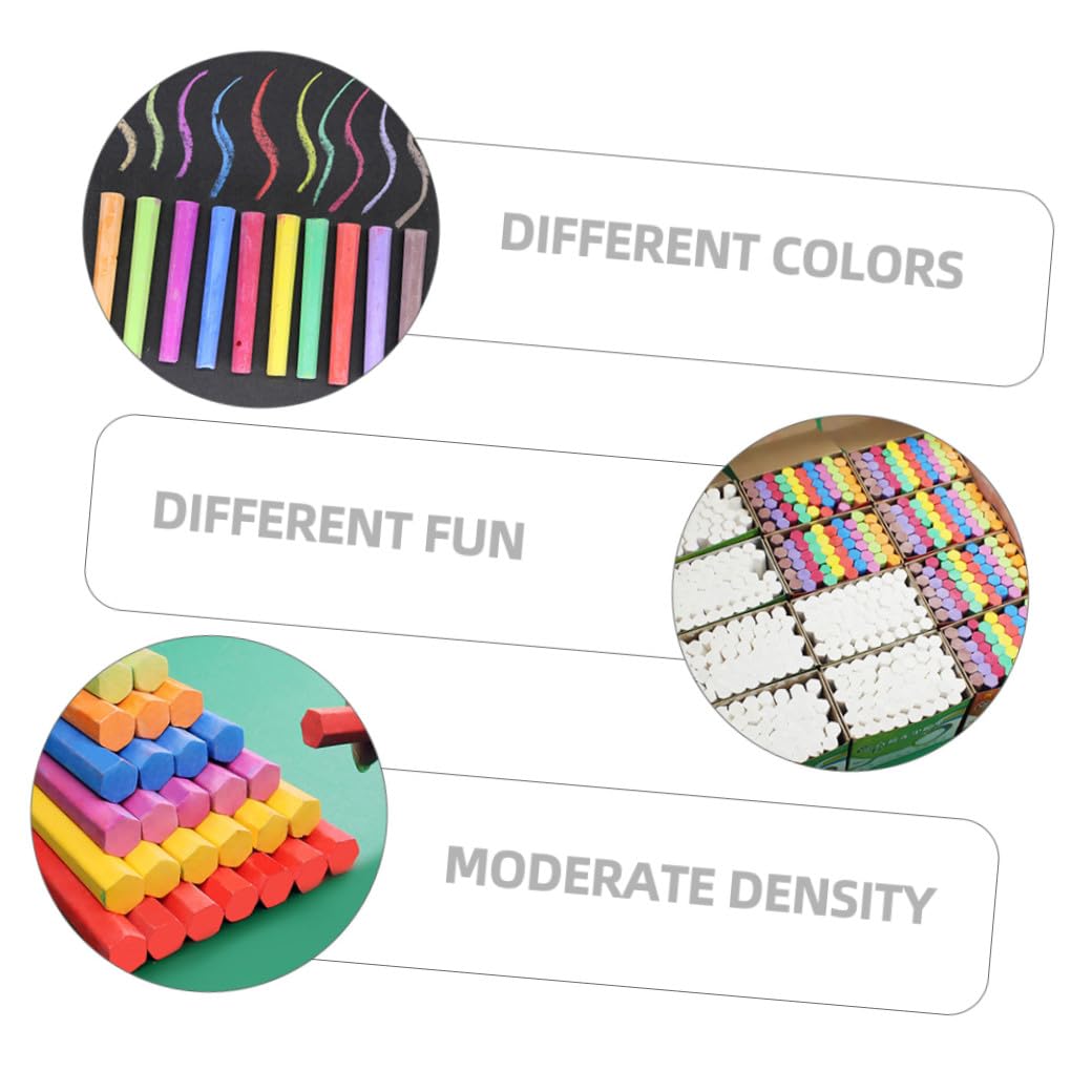 Craies Colorées sans Poussière 3 Boîtes Écriture Lisse et Facile à Effacer Hexagonales pour Tableau Noir Adaptées aux Enseignants et Garçon et Filles, Usage Intérieur