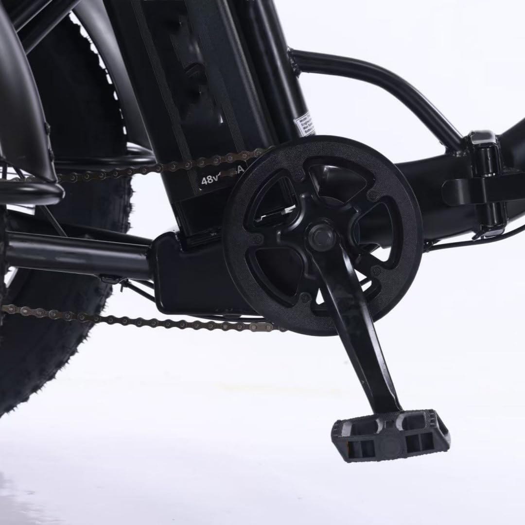 Tricycle électrique Pliable 20 Pouces, Tricycle à pédales pour Adultes avec Panier et Cadre Avant, Batterie Amovible 48 V/12 Ah - autonomie 35 km, Temps de Charge : 5 Heures