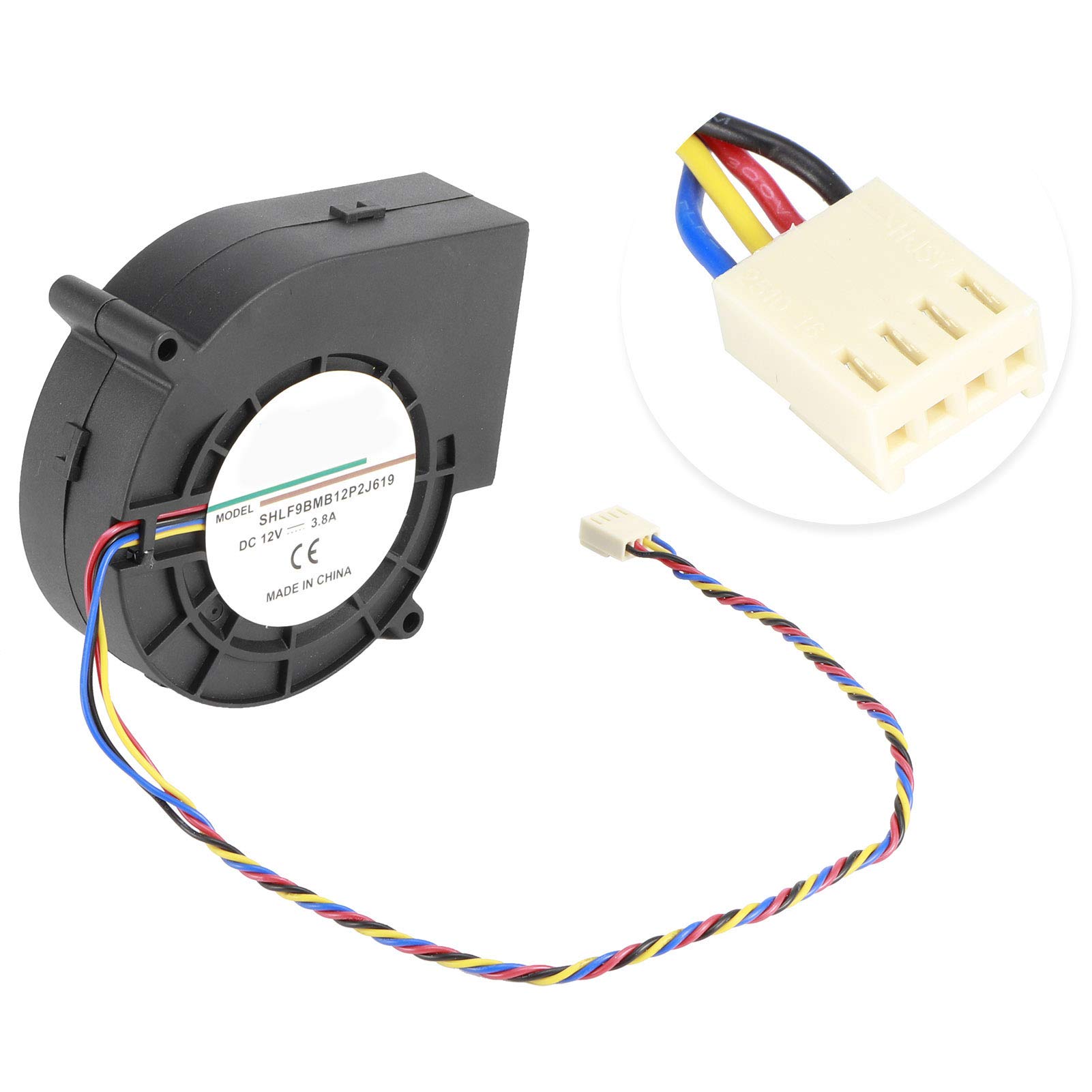 Ventilador, 12V 3.8A 190CFM 45.6W 7500RPM Ventilador centrífugo Doble rodamiento de bolas Ventilador Ventilador Accesorio para barbacoa