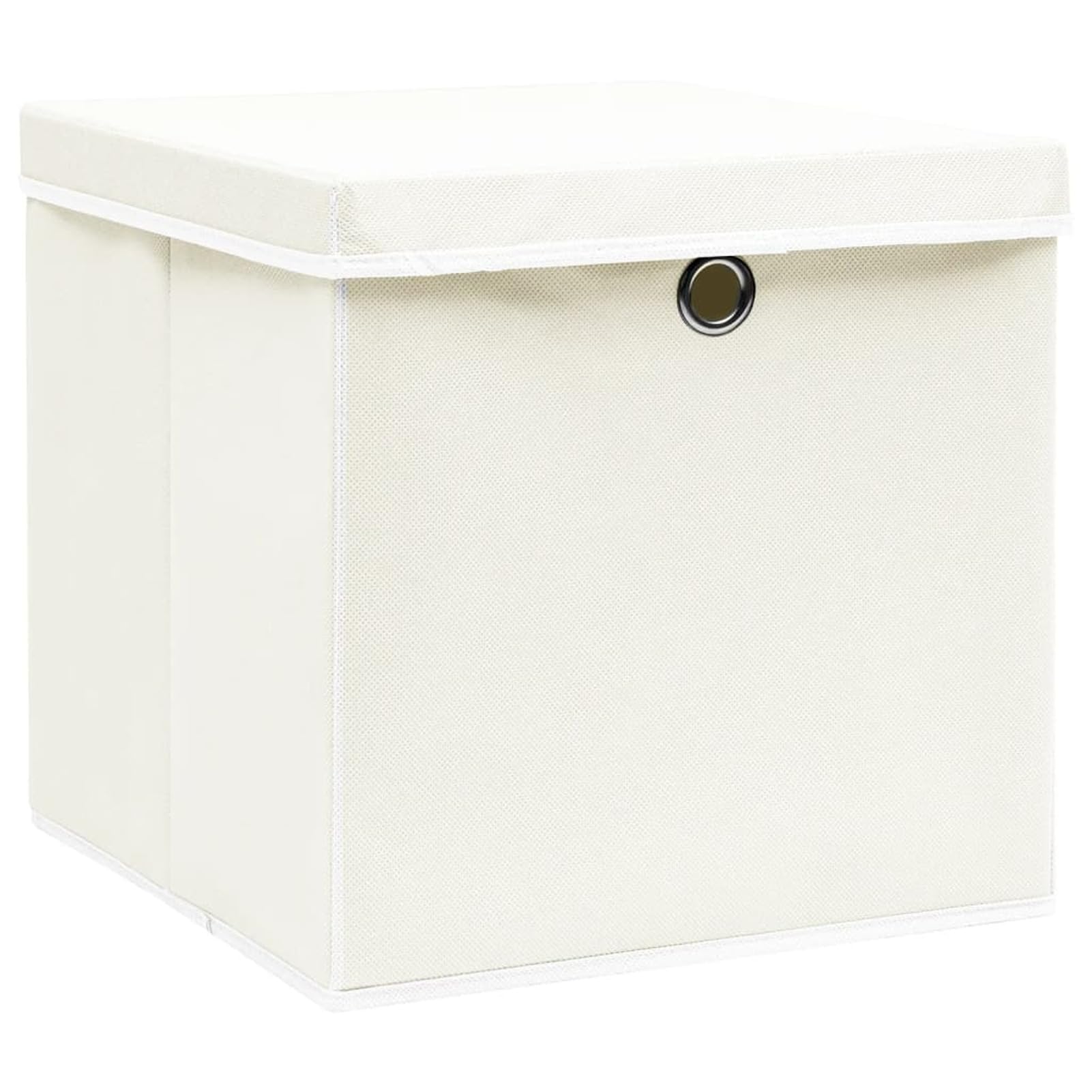 Aufbewahrungsboxen mit Deckel 4 STK Spielzeugkiste, Aufbewahrungskiste, Kleideraufbewahrung, Kleideraufbewahrung & Organisation, Weiß 32×32×32 cm Stoff