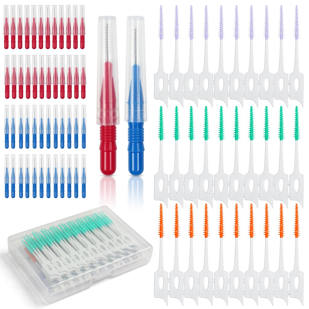 ZGTS230 Pieces Interdental Brush, Silicone Dental Brushes, Toothpicks Tooth Flossing Head Oral Dental Hygiene Brush,Teeth Cleaner Dental Floss Stick Tooth Cleaning Tool