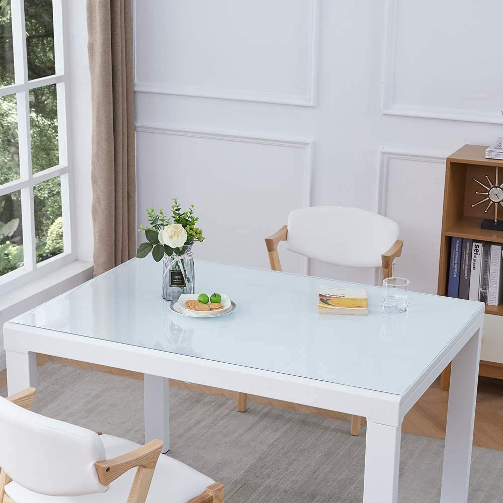 Rechteckig Transparente PVC Tischdecke Glasklar Tischfolie,Wasserdicht Hitzebest?Ndig Kratzfest Leicht Zu Reinigen Hochfest,Geeignet FüR KüChe Couchtisch Und Garten. 1mm-100x220cm