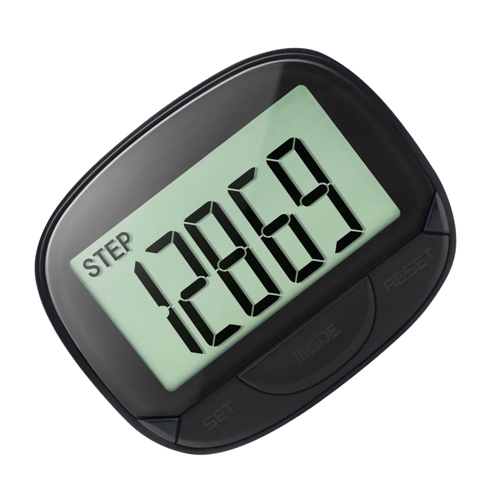 Podomètre numérique | Podomètres pour pas et kilomètres – Grand écran de 55 mm avec horloge, compteur de pas précis, distance de marche, calories