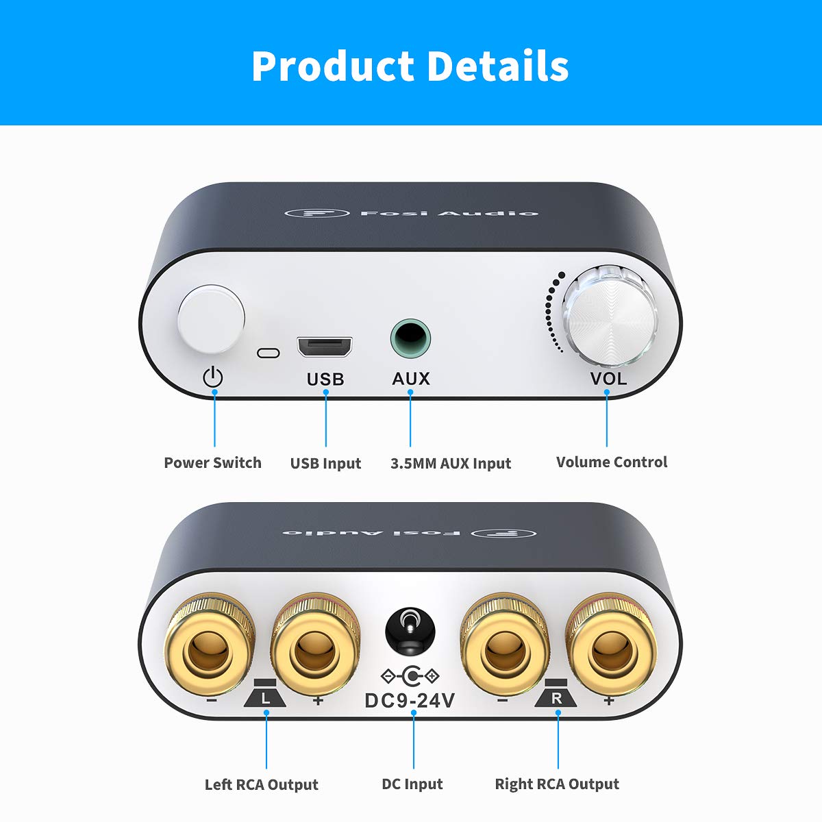 🛒 Flаѕh Sаlе Fosi Audio ZK-1002D Mini 2.0 Channel Bluetooth Power Amplifier Wireless Stereo Receiver 100W x 2 with 3.5mm AUX USB Input