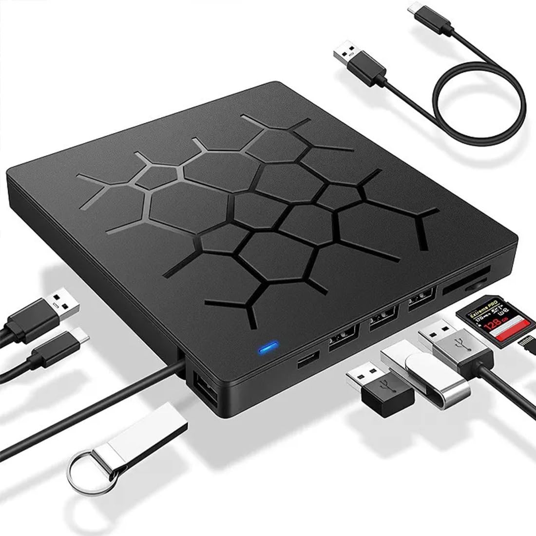 External CD/DVD Drive for Laptop,DVD Player for Laptop,8 in 1 USB 3.0 Ultra-Slim Portable,CD ROM+/-RW Burner External Disk Drive Optical Compatible with Lap top Desktop Mac,OS Windows 11/10/8/7 Linux-image-12