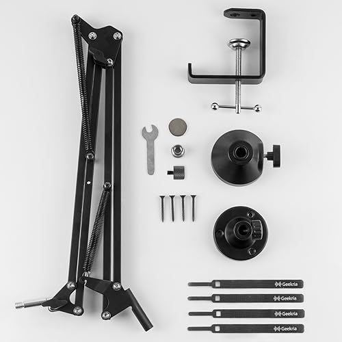 Miniatura 5 de Geekria Brazo de micrófono para Creators compatible con Audio-Technica AT2020, AT2020USB, AT2020USB+, AT2035, ATR2500x, adaptador de montaje de