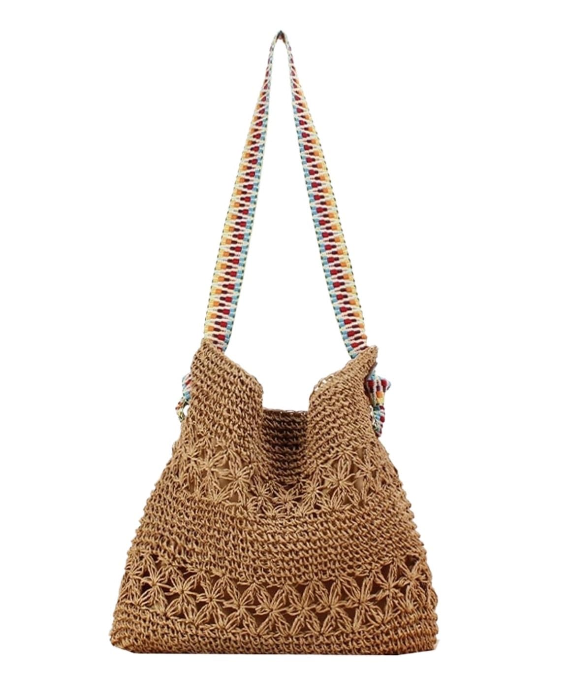 Bolsa de Playa de Verano Bolso De Mano De Paja Para Verano, Bolso De Playa De Paja, Bolsos De Hombro Tejidos Bolso de Paja Mujeres