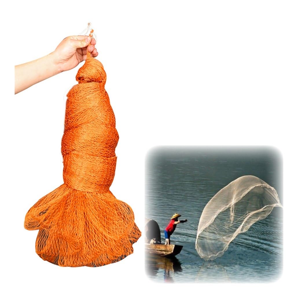 Red de Lanzamiento de 24 a 39 m de Altura for Peces con Cebo, Redes de Pesca Plegables con plomadas y diseño de Bolsa de Red, Red de Cebo for ríos