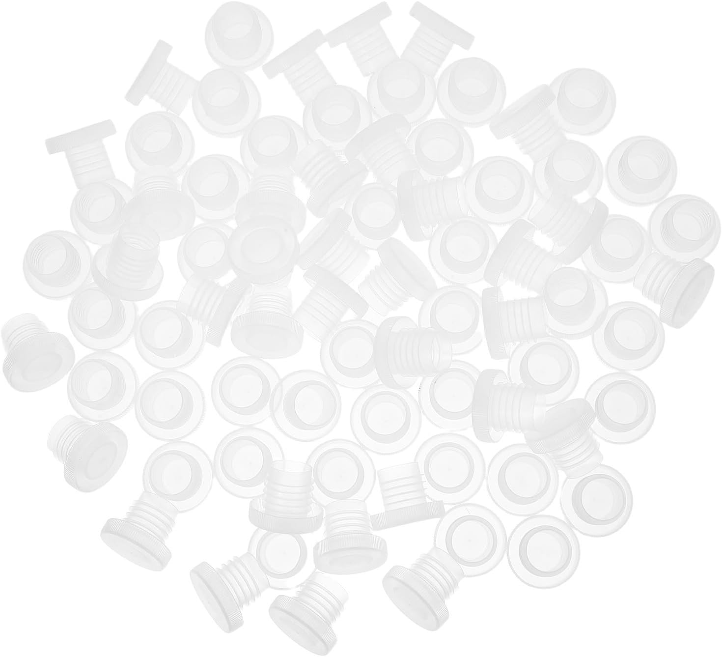 100pcs White Plastic Bottle Stopper Caps Reusable round End Plugs for Wine Bottles and Salt Pepper Shakers with Easy Insertion and Removal for Home and Restaurant Use