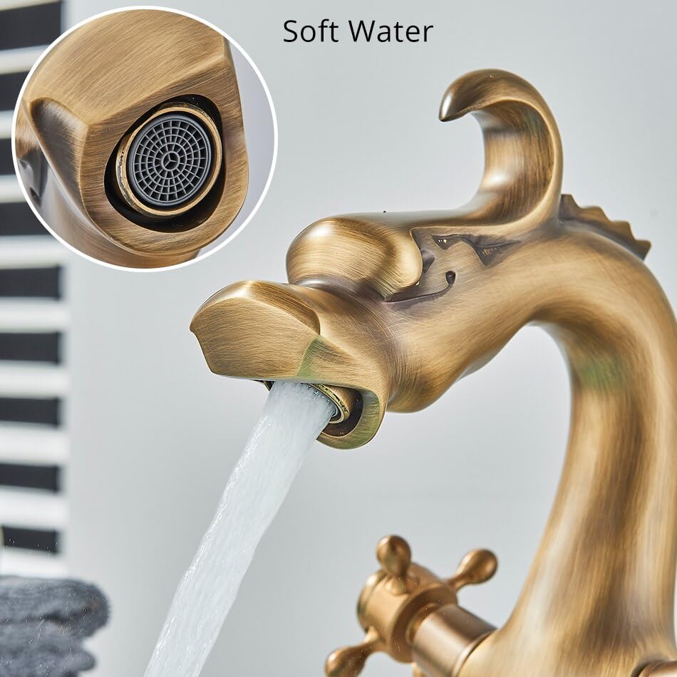 Mitigeur d'eau chaude et froide double commande chrome pour évier vasque - 3