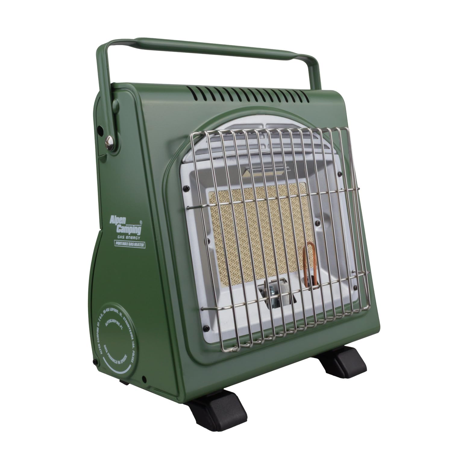 Alpen Camping IK1100 2 w 1 piec gazowy, przenośny grzejnik gazowy + 4 wkłady 400 ml, zużycie gazu 108 g/h, zapłon piezoelektryczny