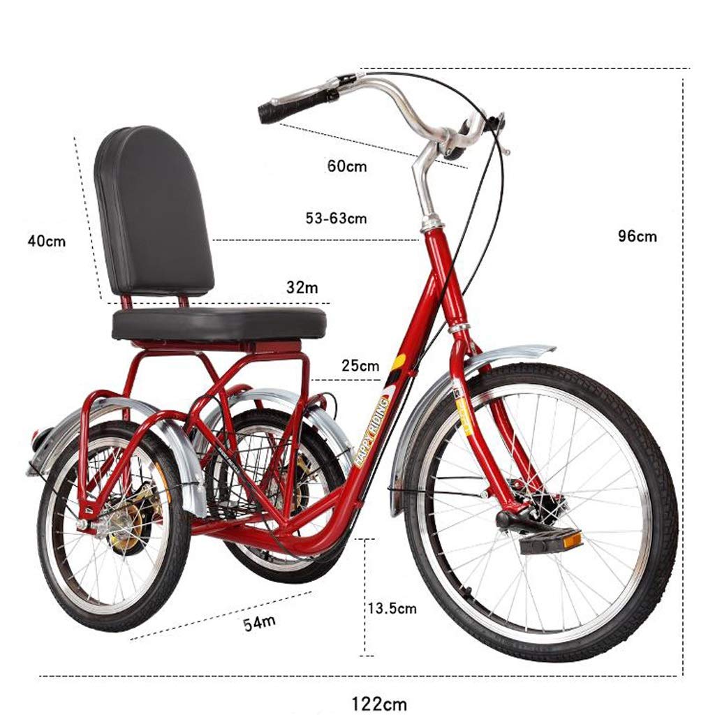 Dreirad für Erwachsene Mit Korb, 3-Rad Fahrrad für Senioren, Cruiser Bike für Frauen Männer Anfänger, Verschleißfester Sattel