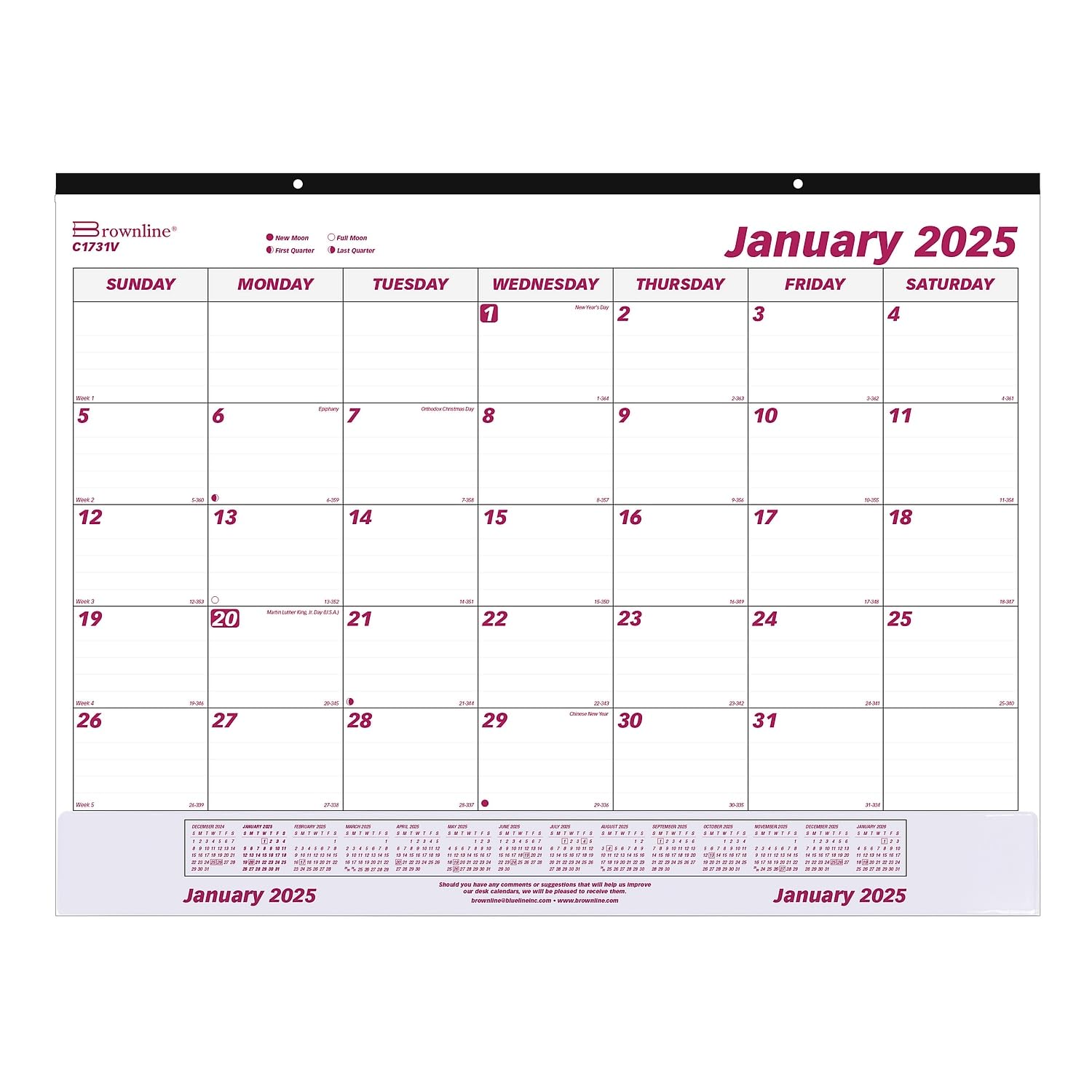 PREM SPACE 2023カレンダーセット Amazon.com : Brownline® 2025 Monthly Desk Pad Calendar with
