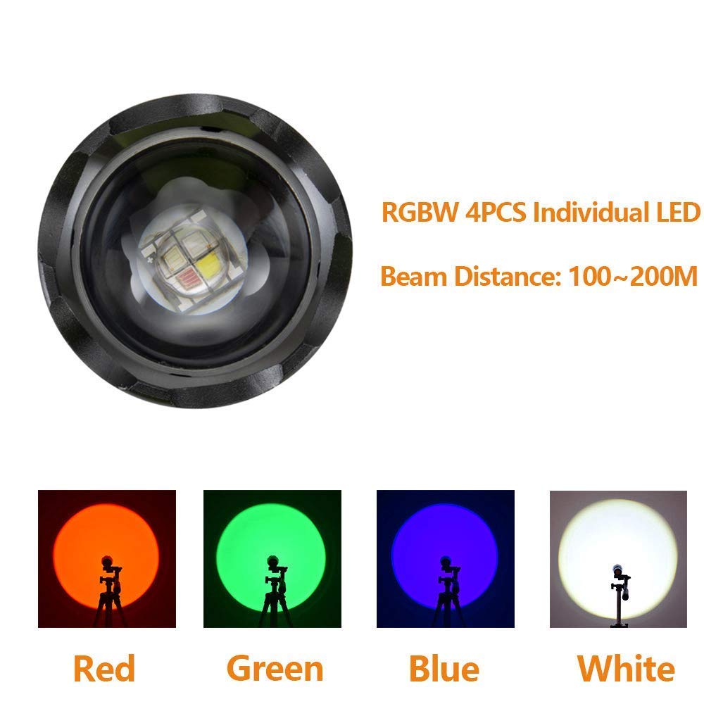 【残り4台】高出力LEDライト Amazon.co.jp: LED 懐中電灯 超高輝度 赤、緑、白、青 4色ライト 強力