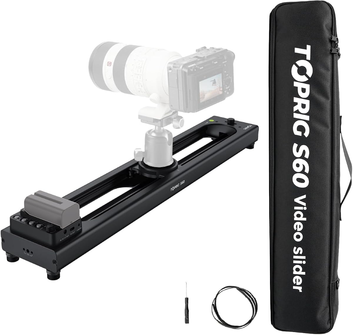 Toprig-deslizador de cámara motorizado S60, aplicación de Control inalámbrico, riel deslizante de fibra de carbono, compatible con fotografía de lapso de IME
